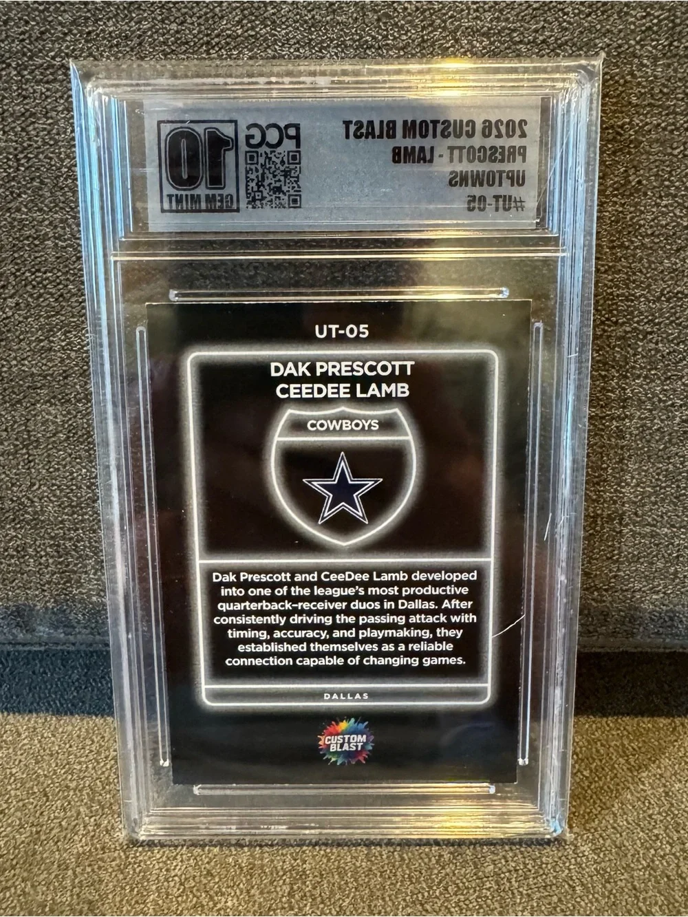 2026 Custom Blast Dak Prescott & CeeDee Lamb Uptowns PCG 10 Gem Mint